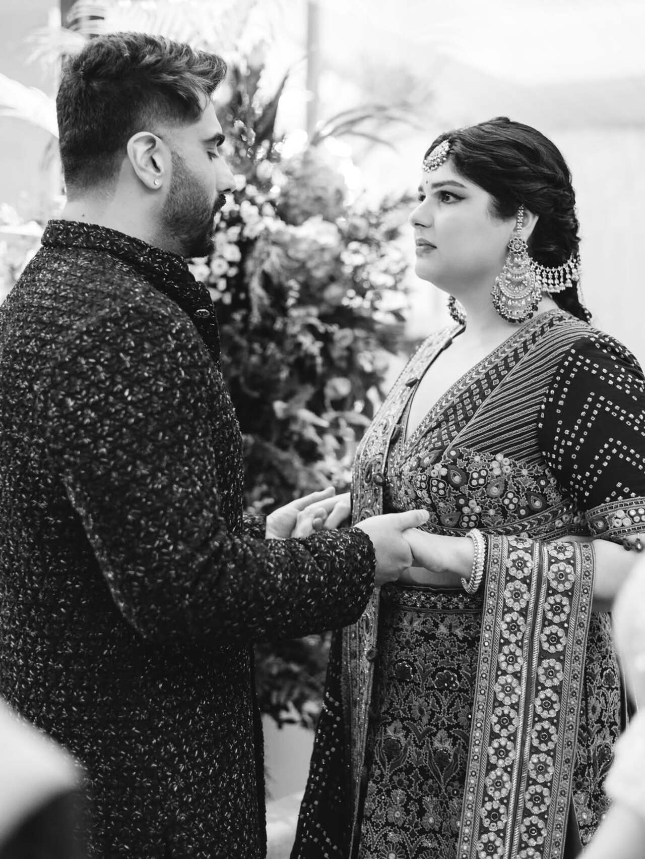 In one of the pictures shared by Anshula, Arjun was seen getting emotional looking at his baby sister. Arjun and Anshula were seen holding hands, and both looked teary-eyed.